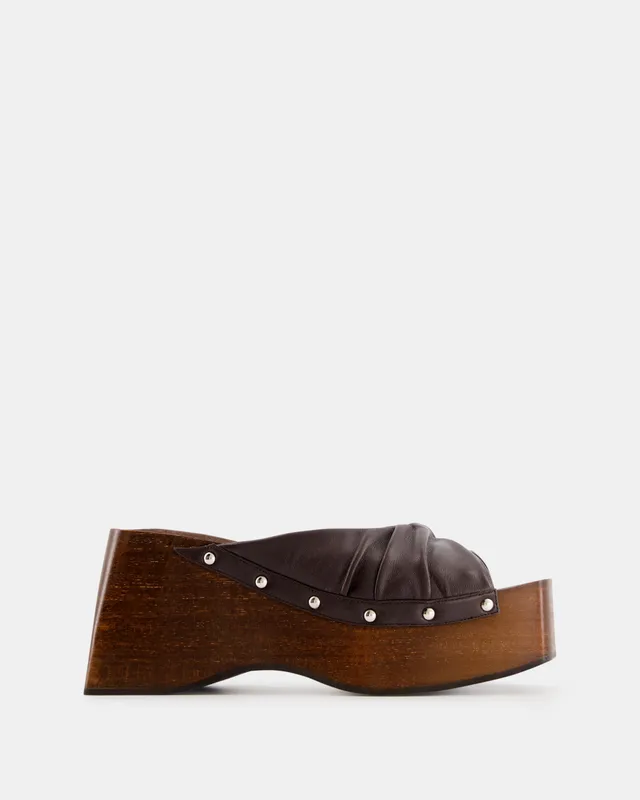 Nodaleto Bulla Mellow Wedge mules marron talon 8 cm