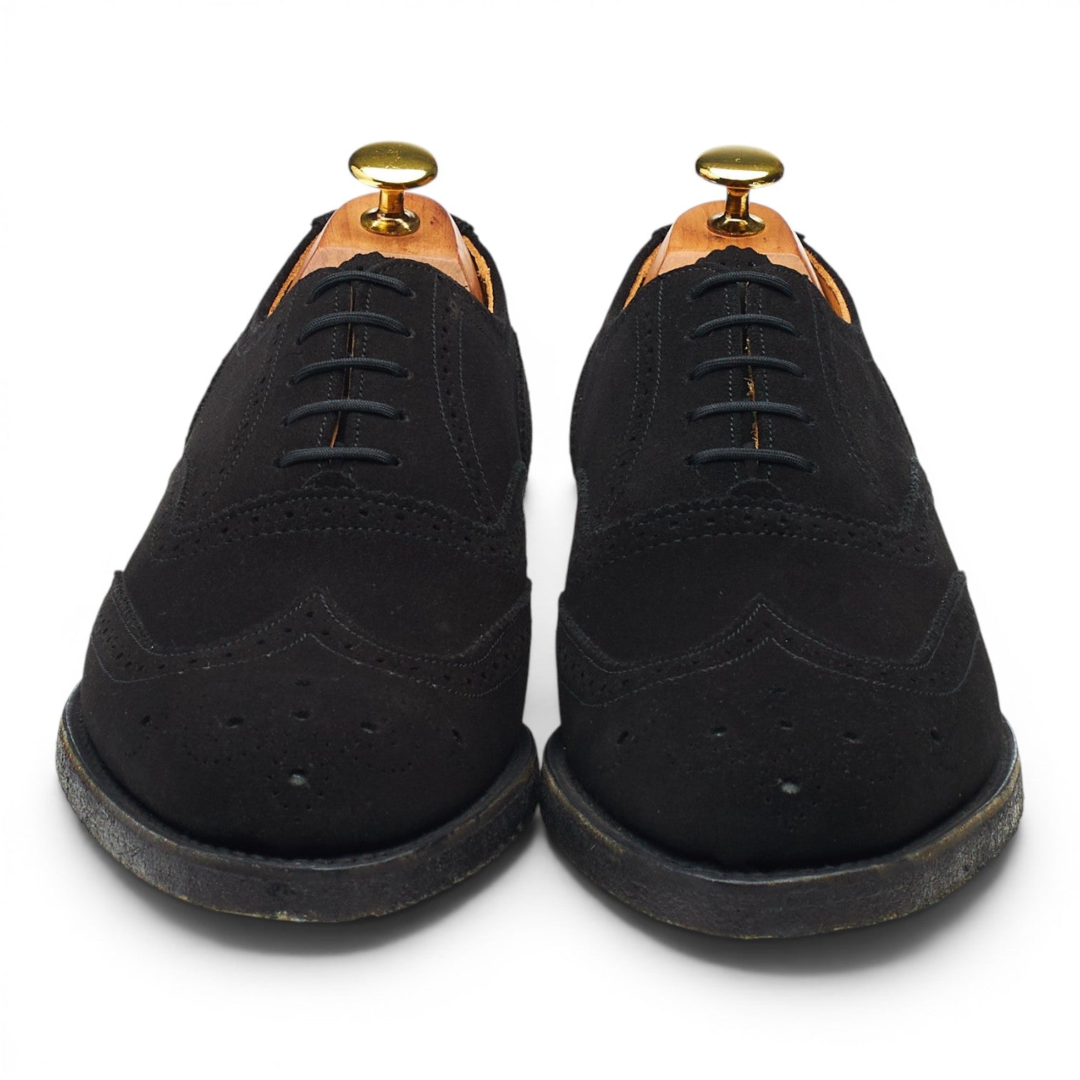 Loake Oxford Brogue chaussures daim noir 8,5