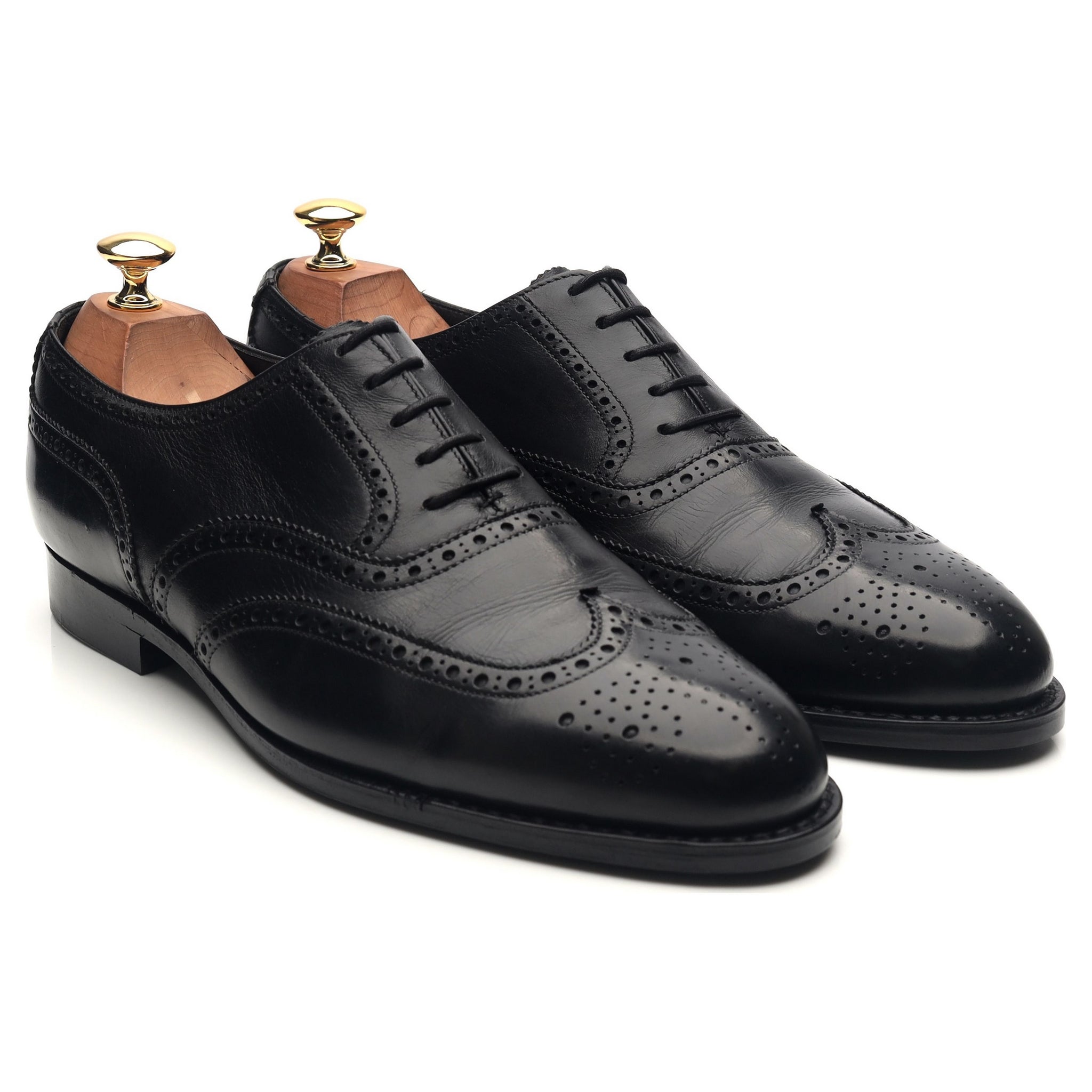 George Cleverley brogue cuir noir 9 semelle cuir