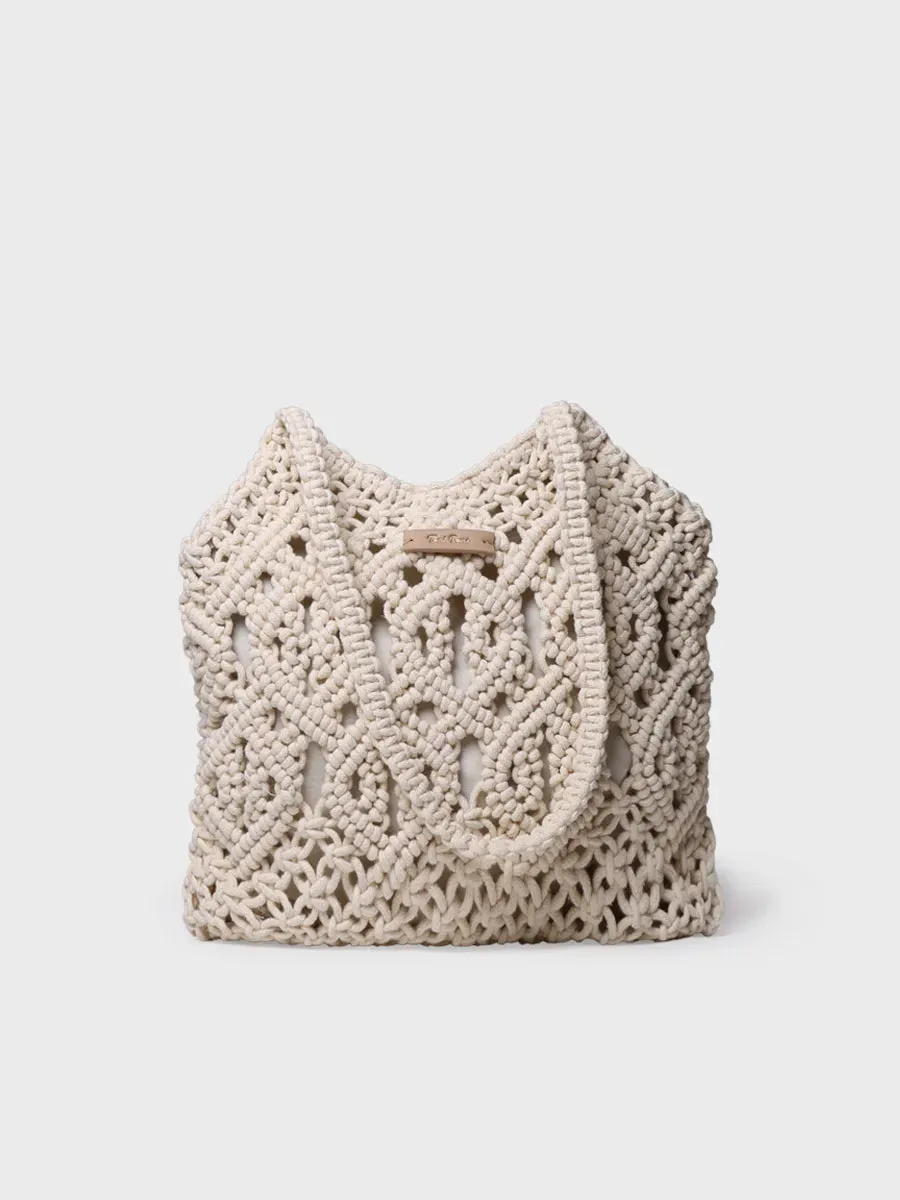 Toni Pons Marissa sac macramé écru poche intérieure