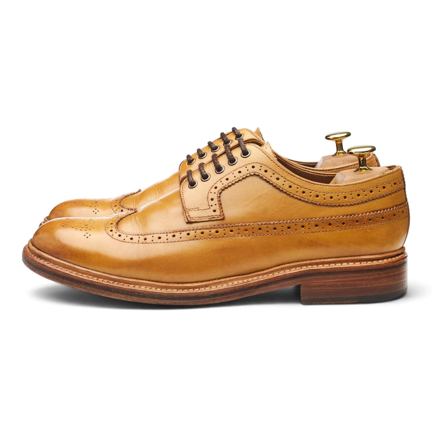 Grenson Sid derby cuir camel UK 8 semelle cuir
