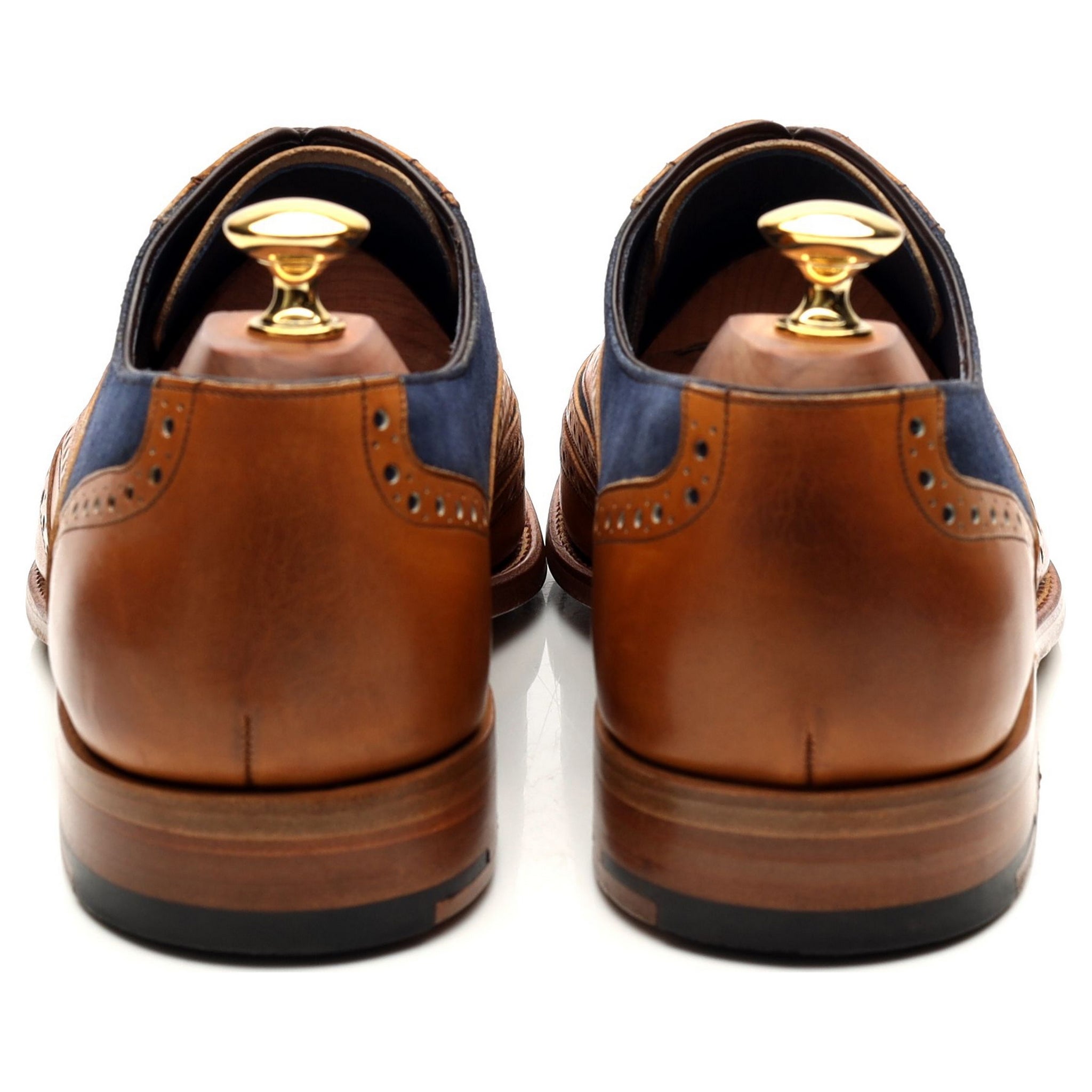 Barker McClean brogues cuir marron tan UK 9