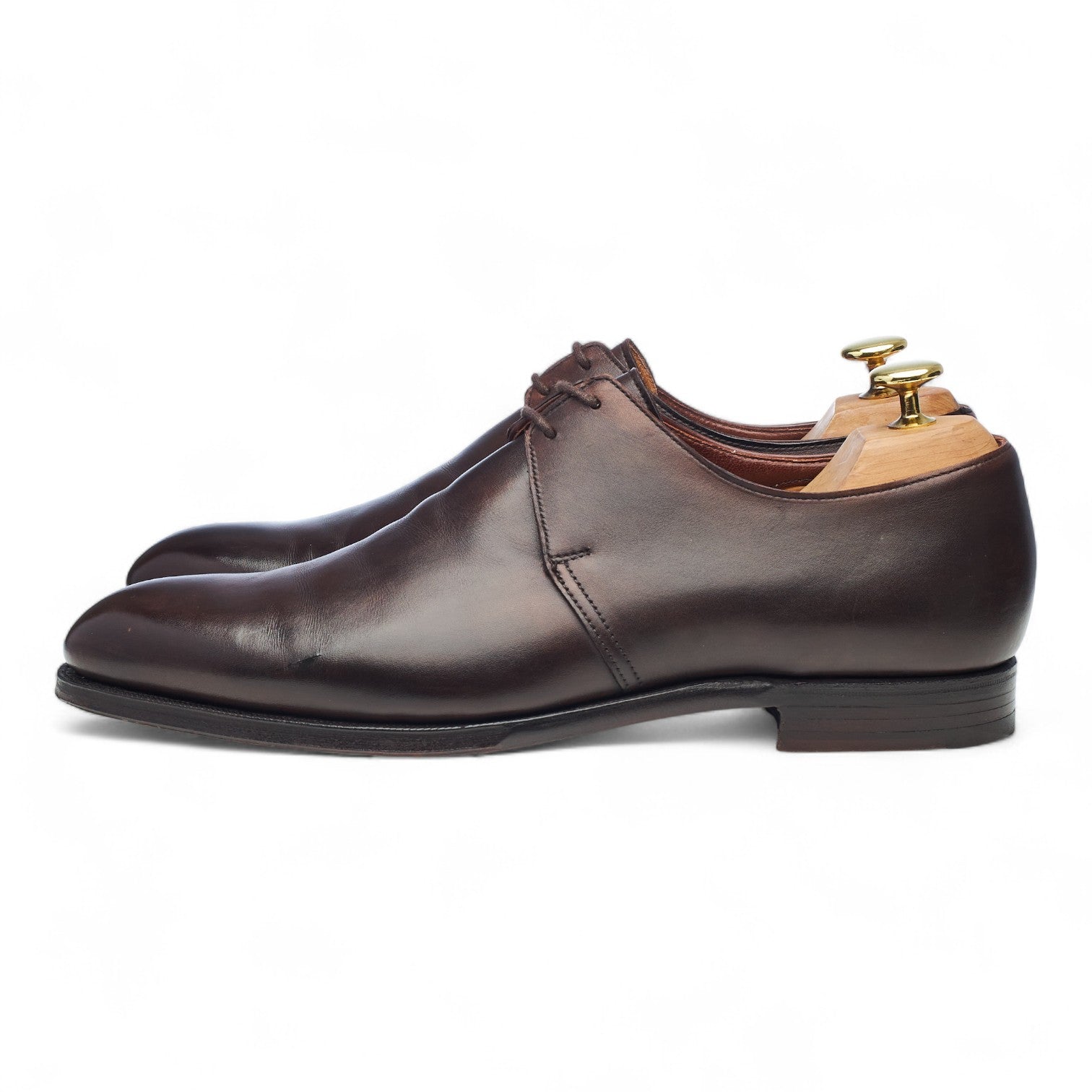 George Cleverley derby cuir marron foncé UK 8