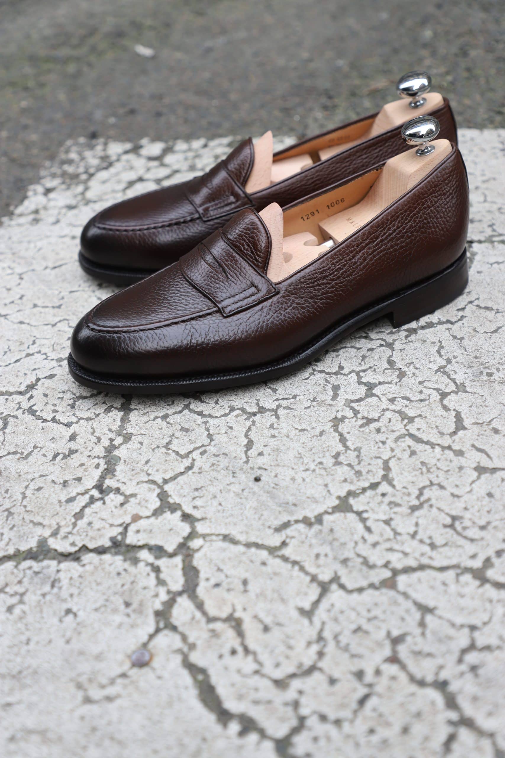 Malfroid Newport mocassin penny loafer cuir grainé Annonay