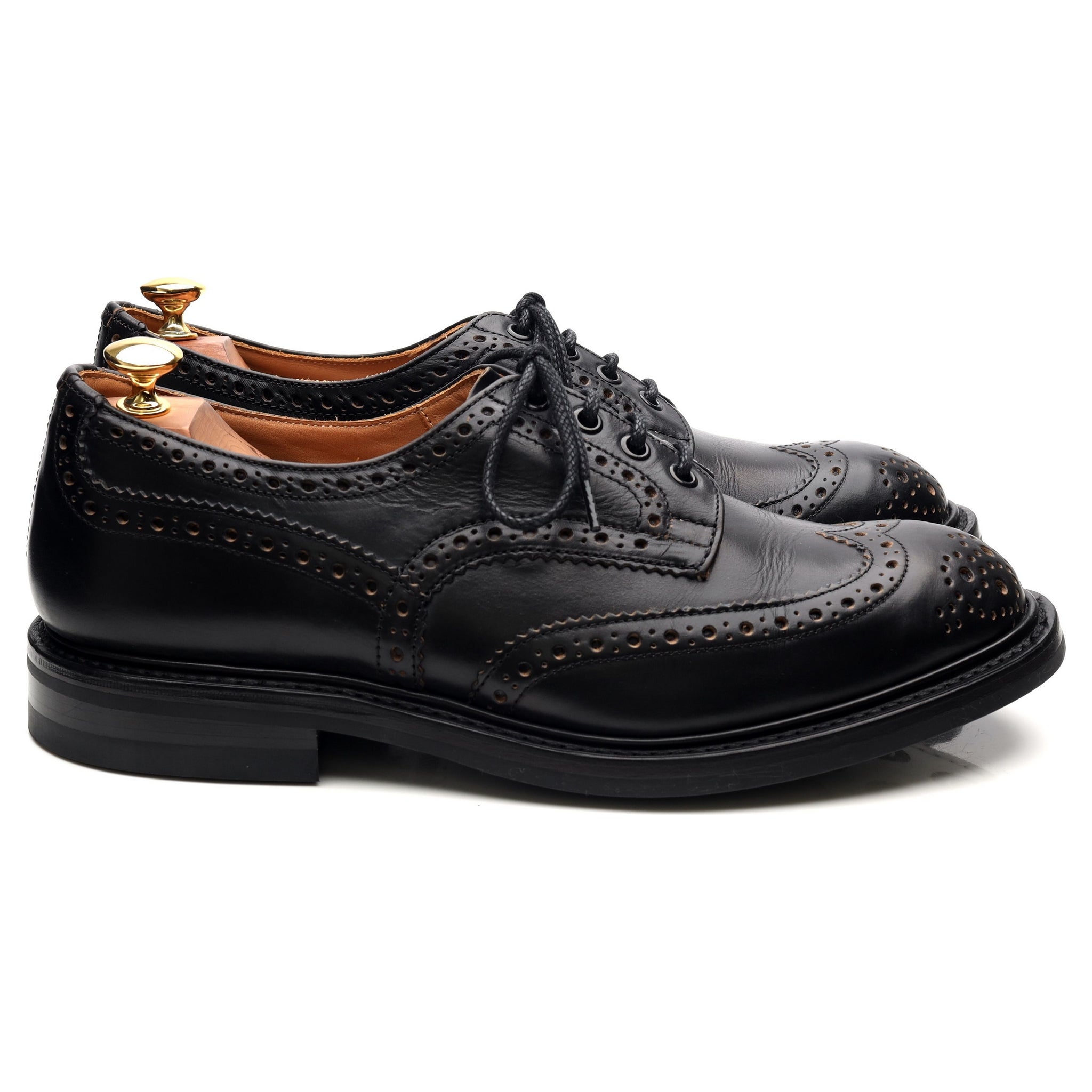 Tricker's Bourton derbies brogues cuir noir UK 9.5