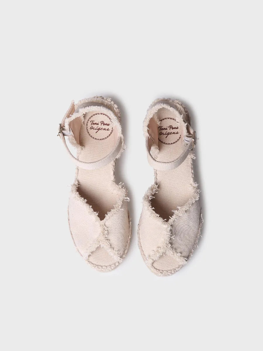 Toni Pons Isaura espadrilles compensées écrues effilochées