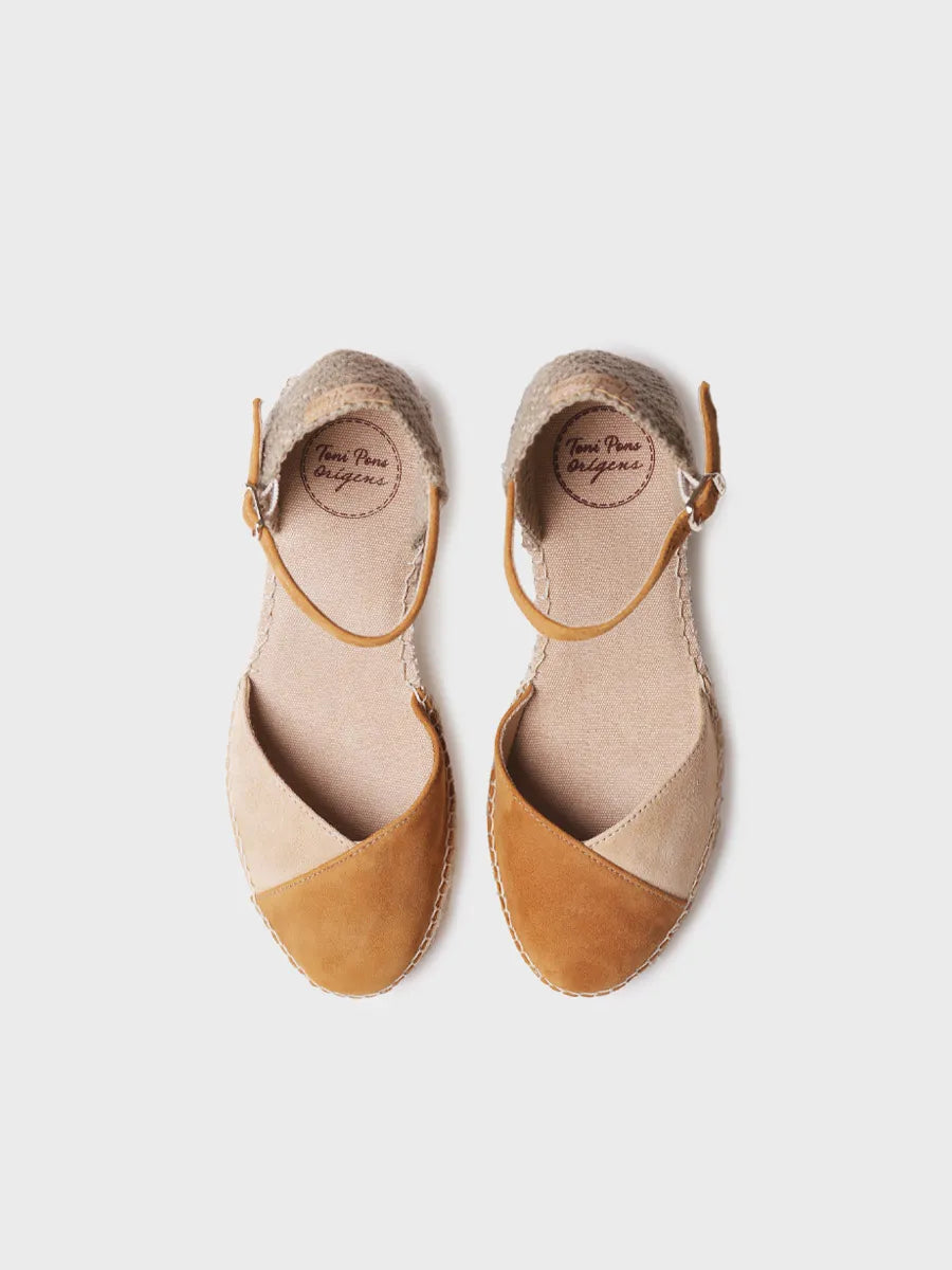 Toni Pons Beral espadrille compensée daim bicolore 7 cm