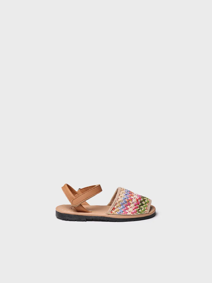 Toni Pons Cova-NZ Sandale Enfant Tissu Multicolore Scratch