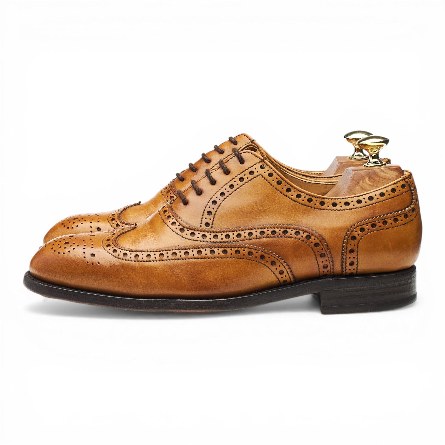 Herring richelieu brogue cuir marron clair UK 7