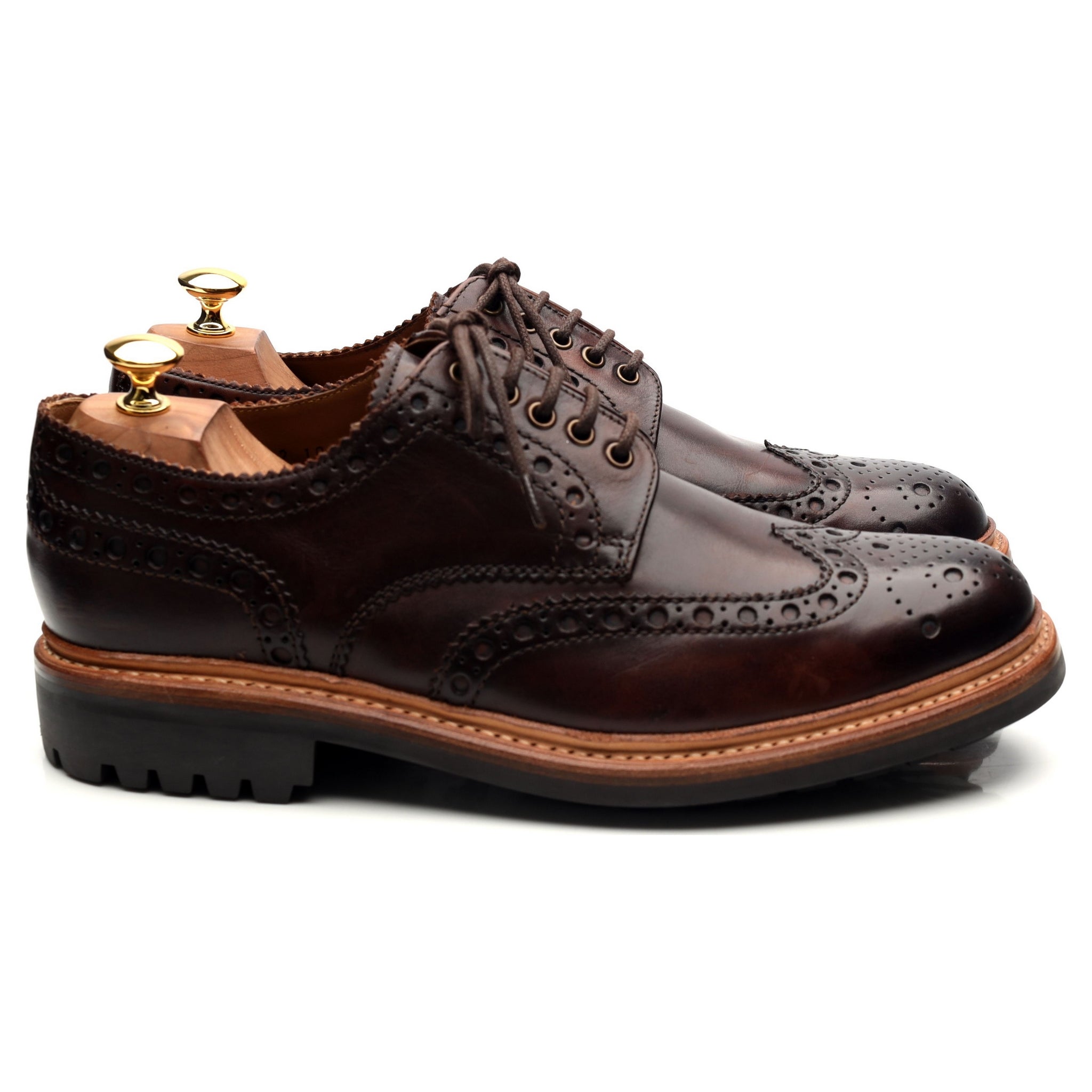 Grenson Archie derby brogue cuir marron UK 10