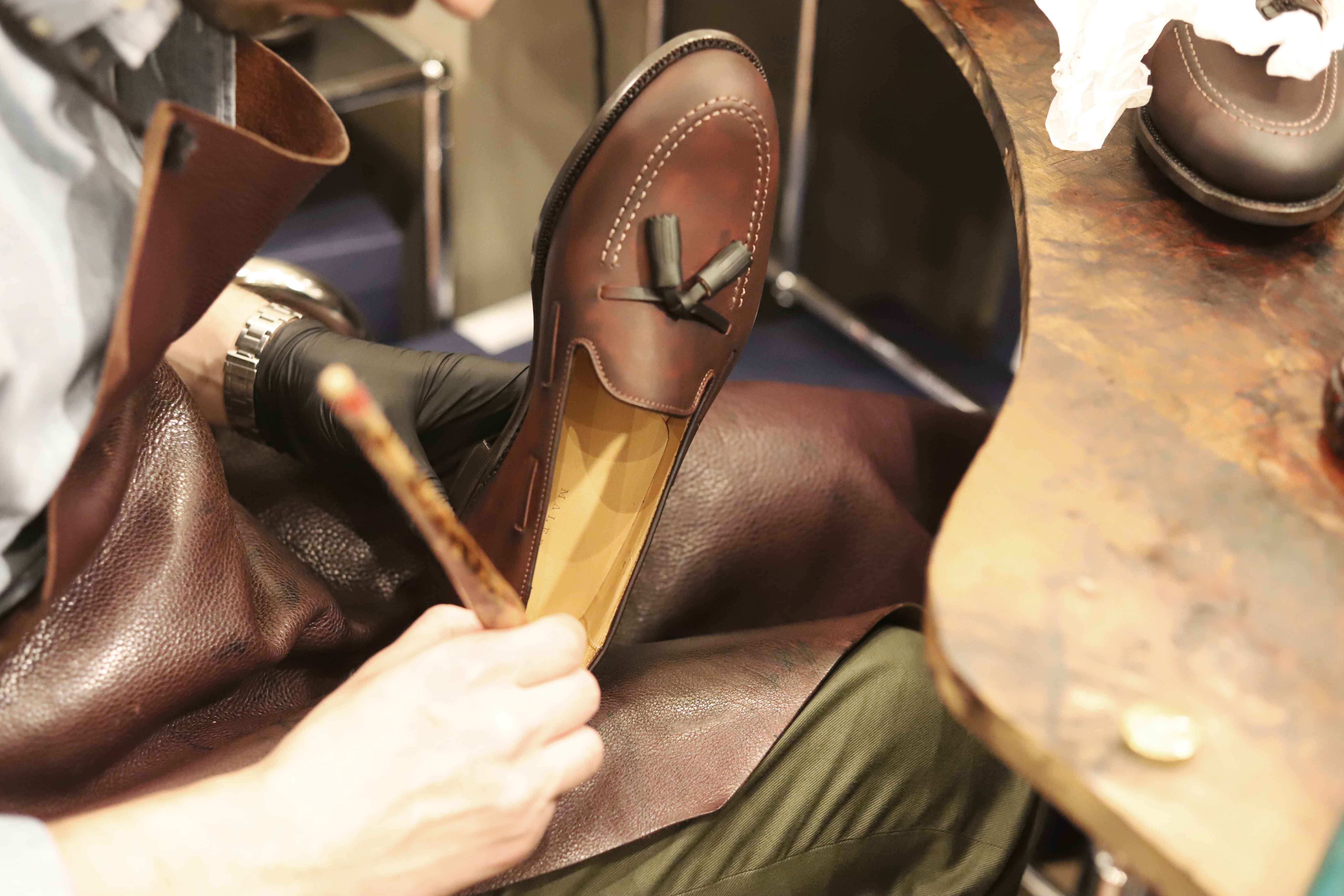 Malfroid Goodwood mocassin pompons cuir à patiner