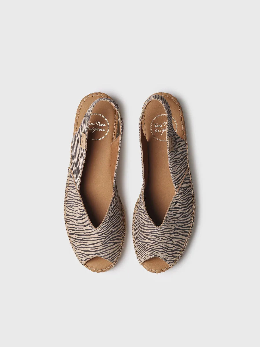 Toni Pons Bernia-ZB espadrilles compensées cuir zèbre 3 cm