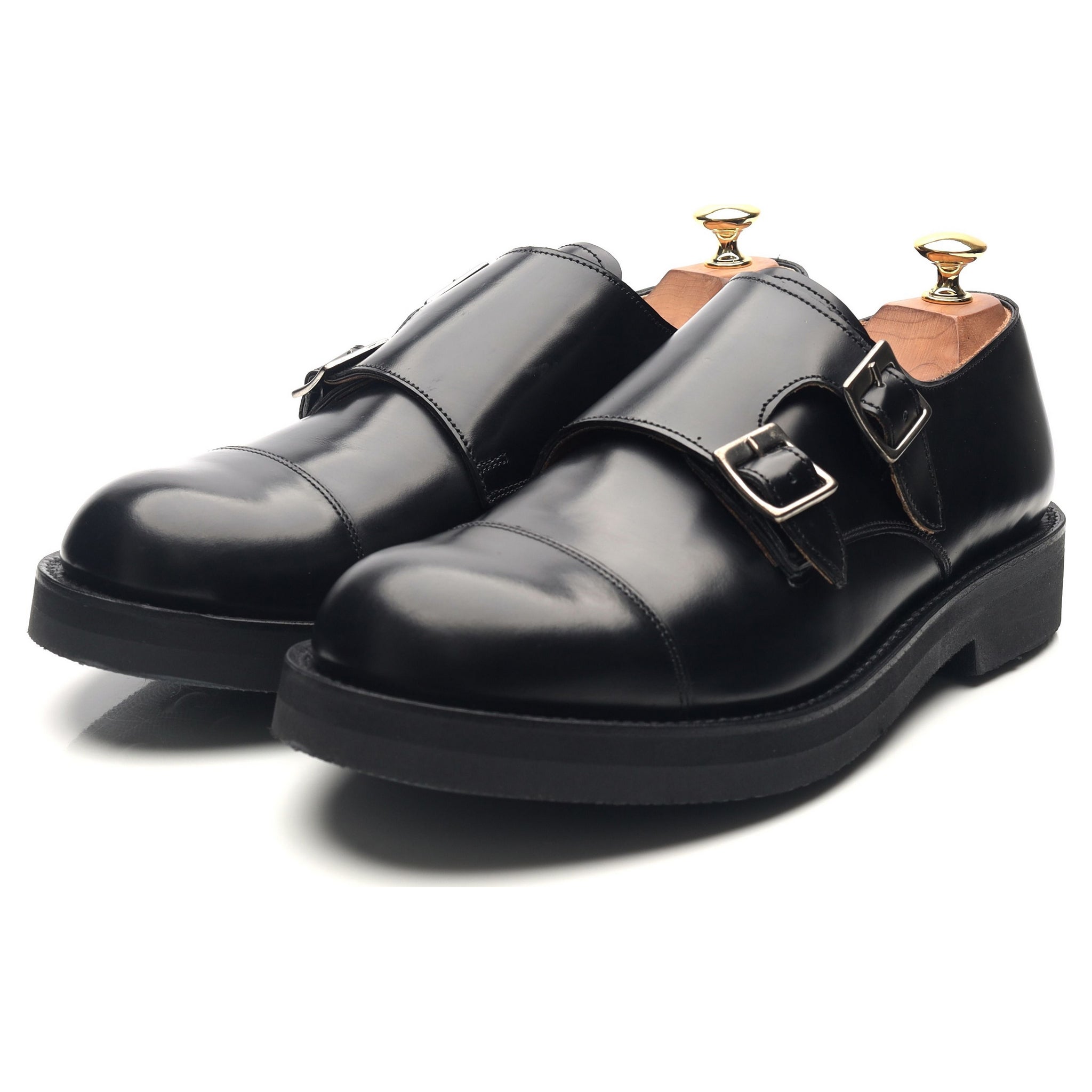 Grenson Diggery derbies moine cuir noir UK 9 semelle gomme