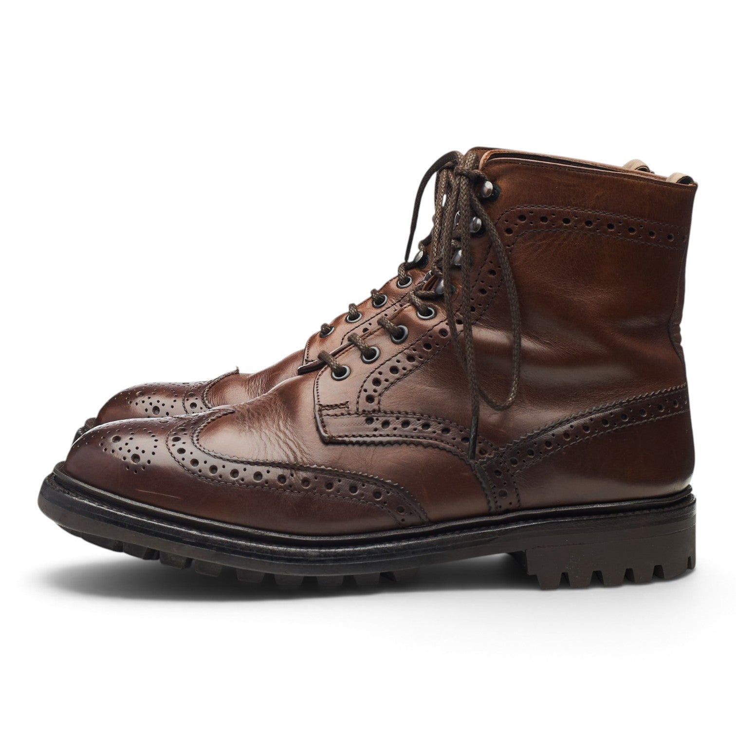 Grenson bottines brogues cuir marron foncé UK 8