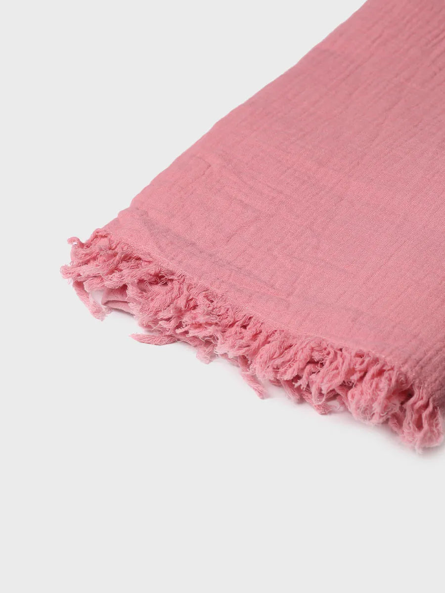 Toni Pons Fatima foulard coton rose léger 120 cm