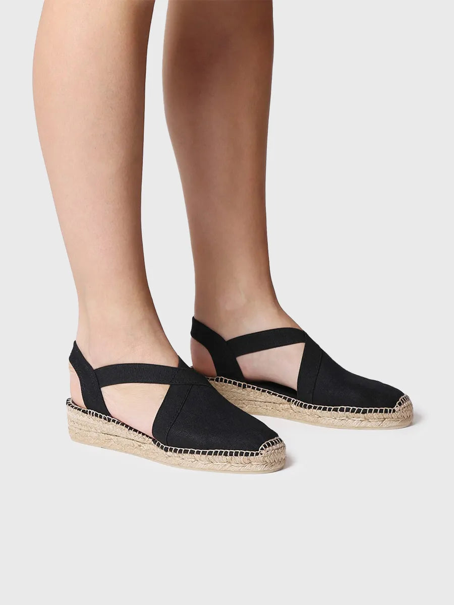 Toni Pons Verona espadrilles coton vegan noir