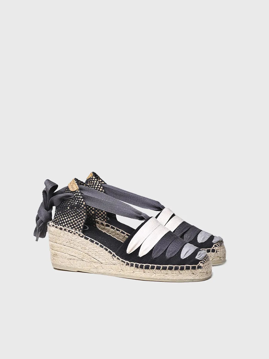 Toni Pons Viola-Ne espadrille compensée noire vegan