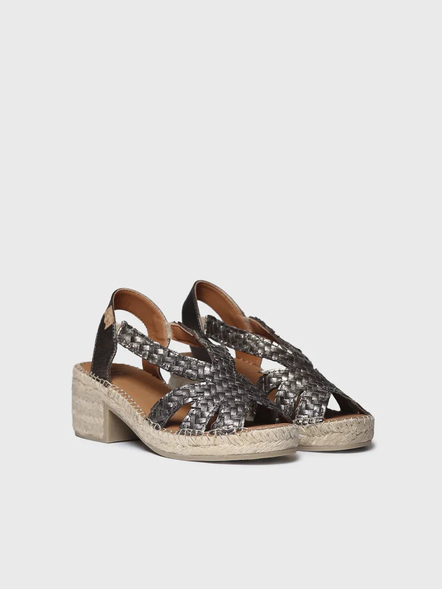Toni Pons Doris espadrille femme tissu métallisé talon 4 cm