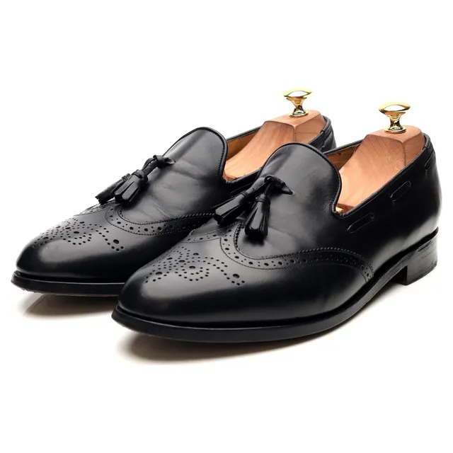Herring mocassin cuir noir à pompons pointure UK 10