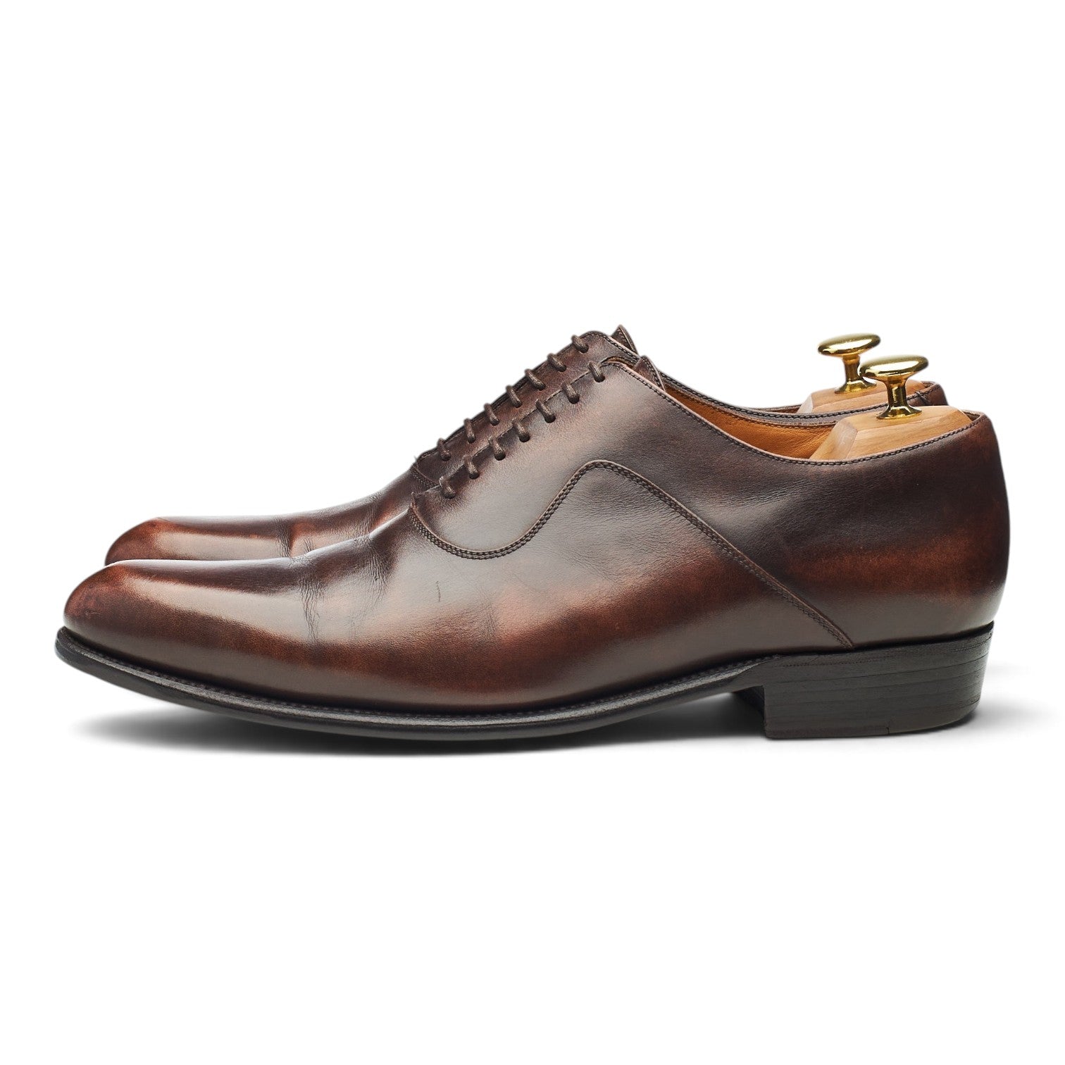 J.M. Weston 7 Eyelets oxford marron pointure UK 8 cuir patiné