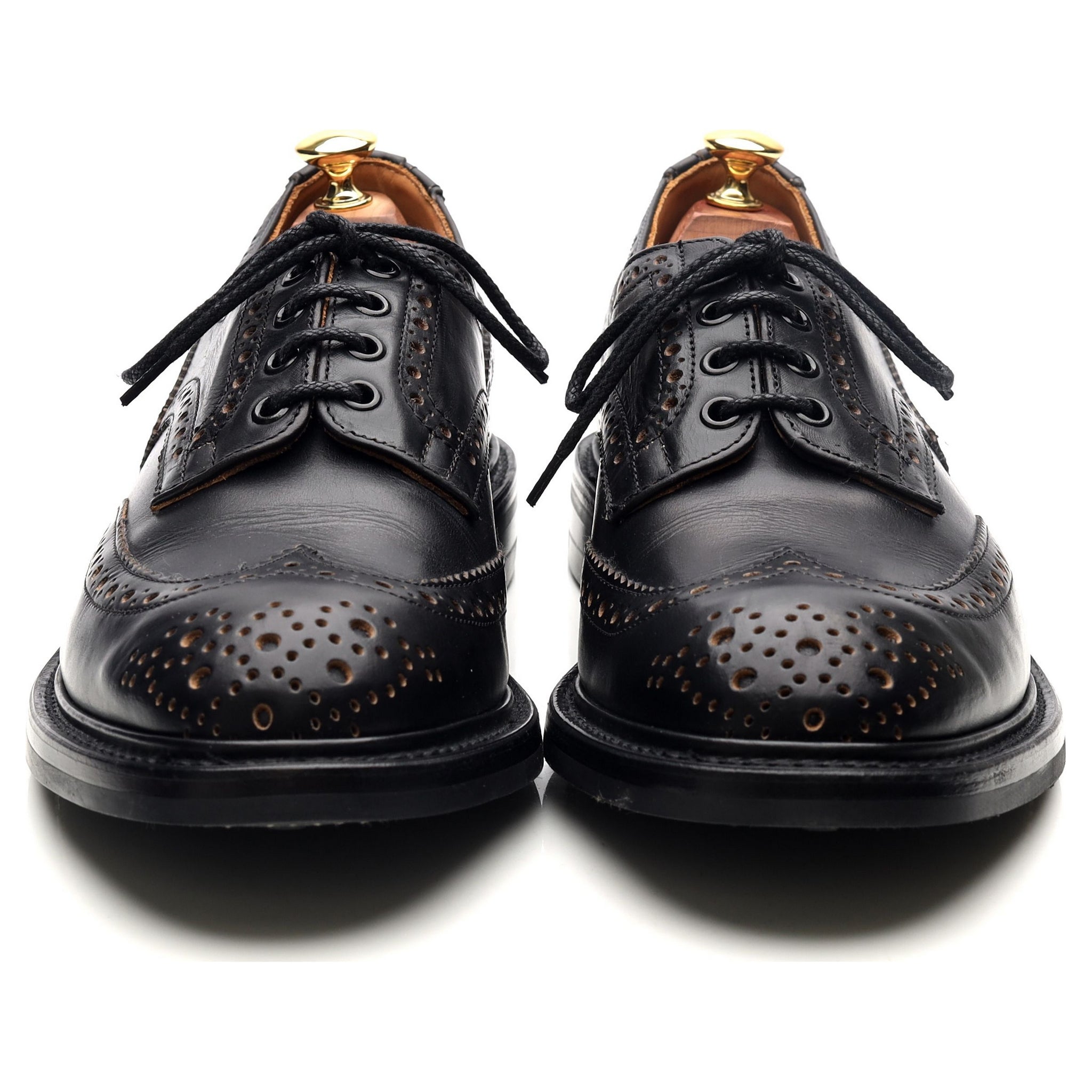 Tricker's Bourton derbies brogues cuir noir UK 9.5
