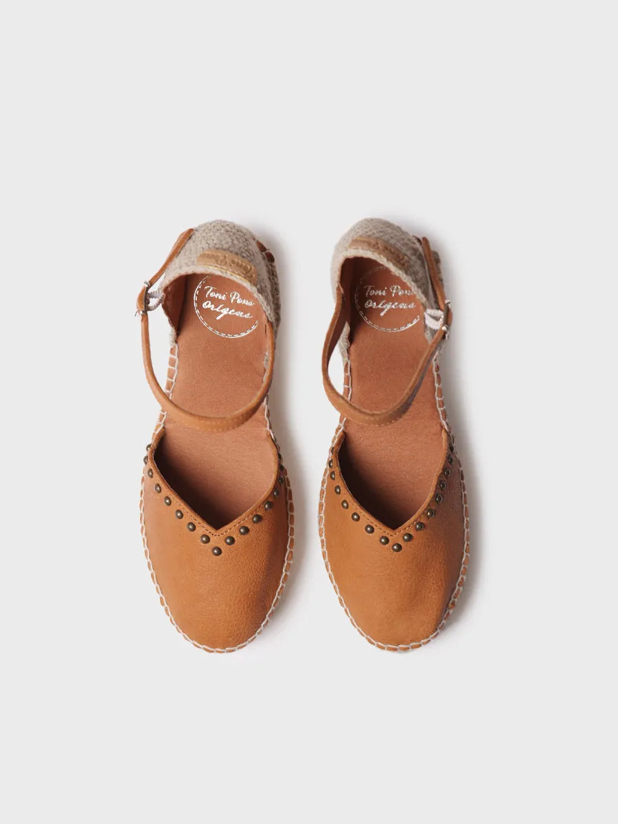 Toni Pons Manila espadrille compensée cuir cloutée