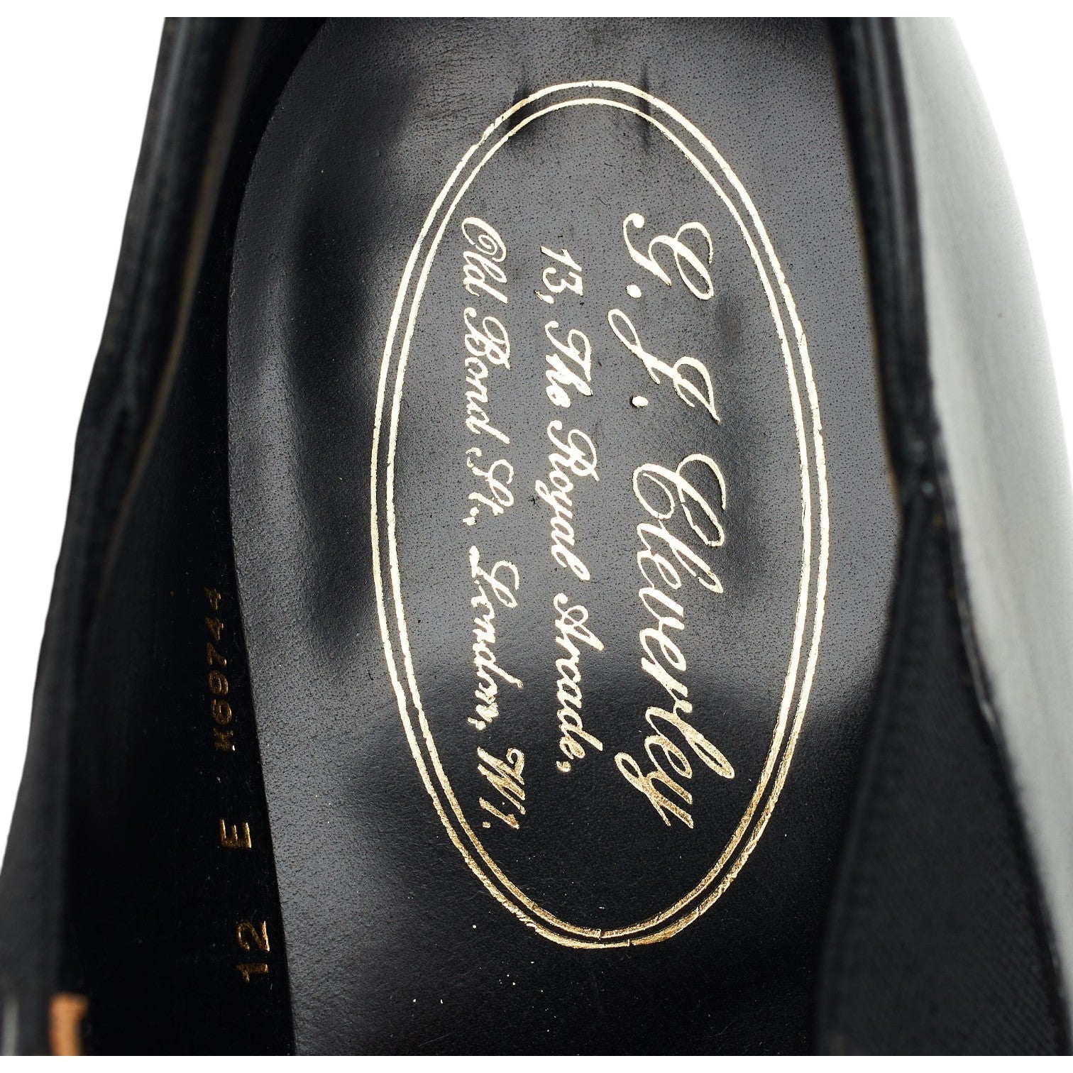 George Cleverley Lazyman mocassin cuir noir pointure 12