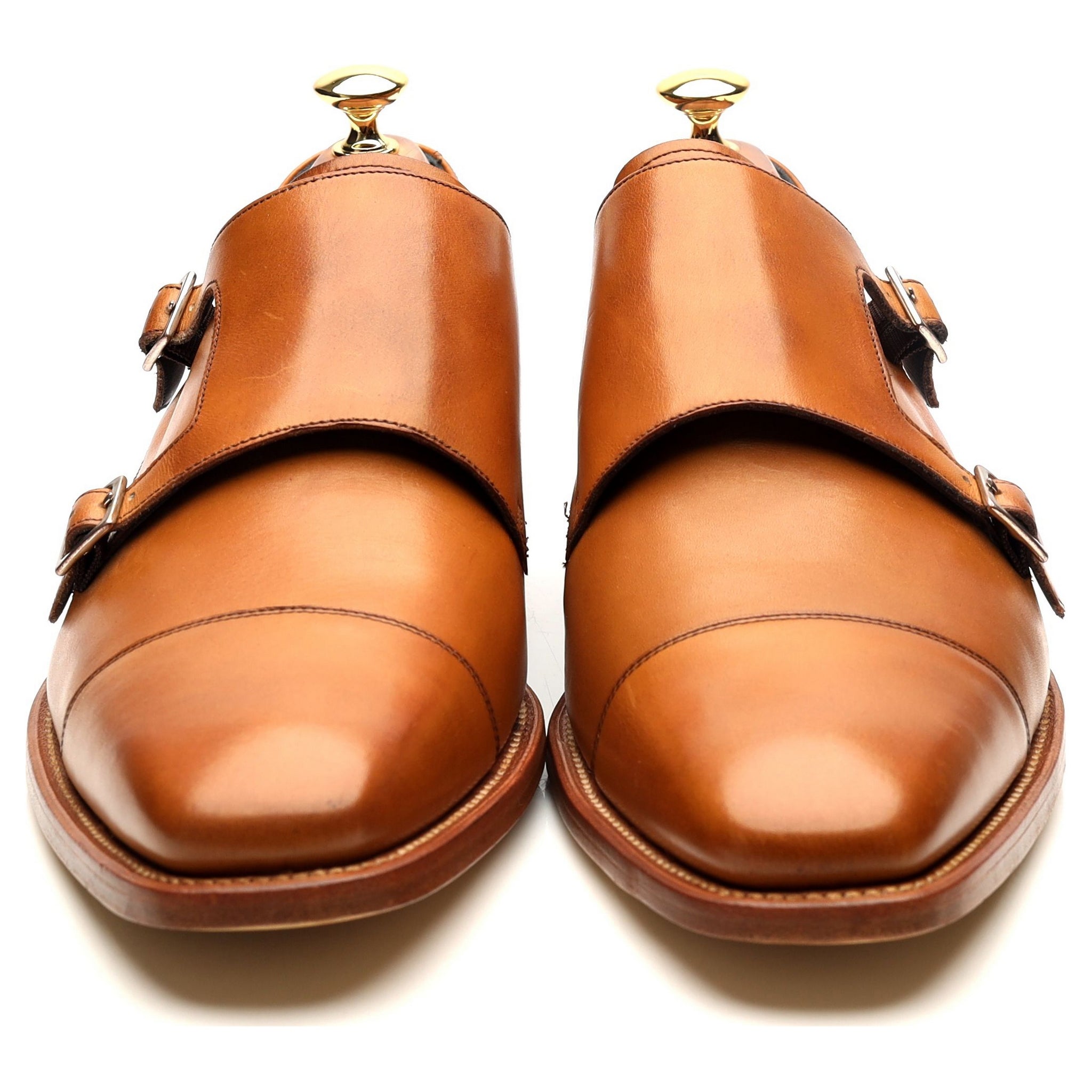 Barker Hillman chaussures monk cuir marron UK 9