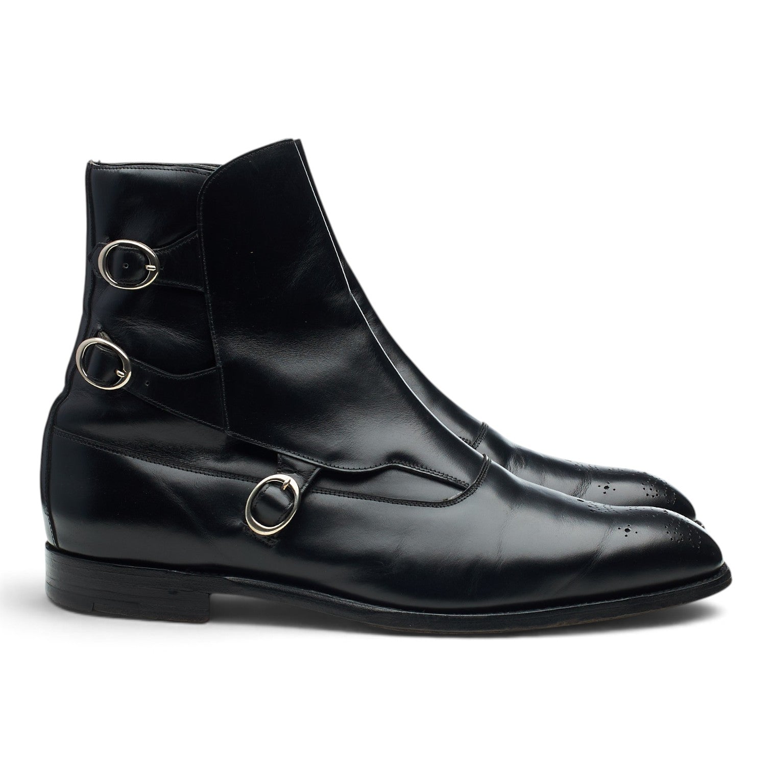 Barker Black Lavenum bottes cuir noir 9 UK boucles