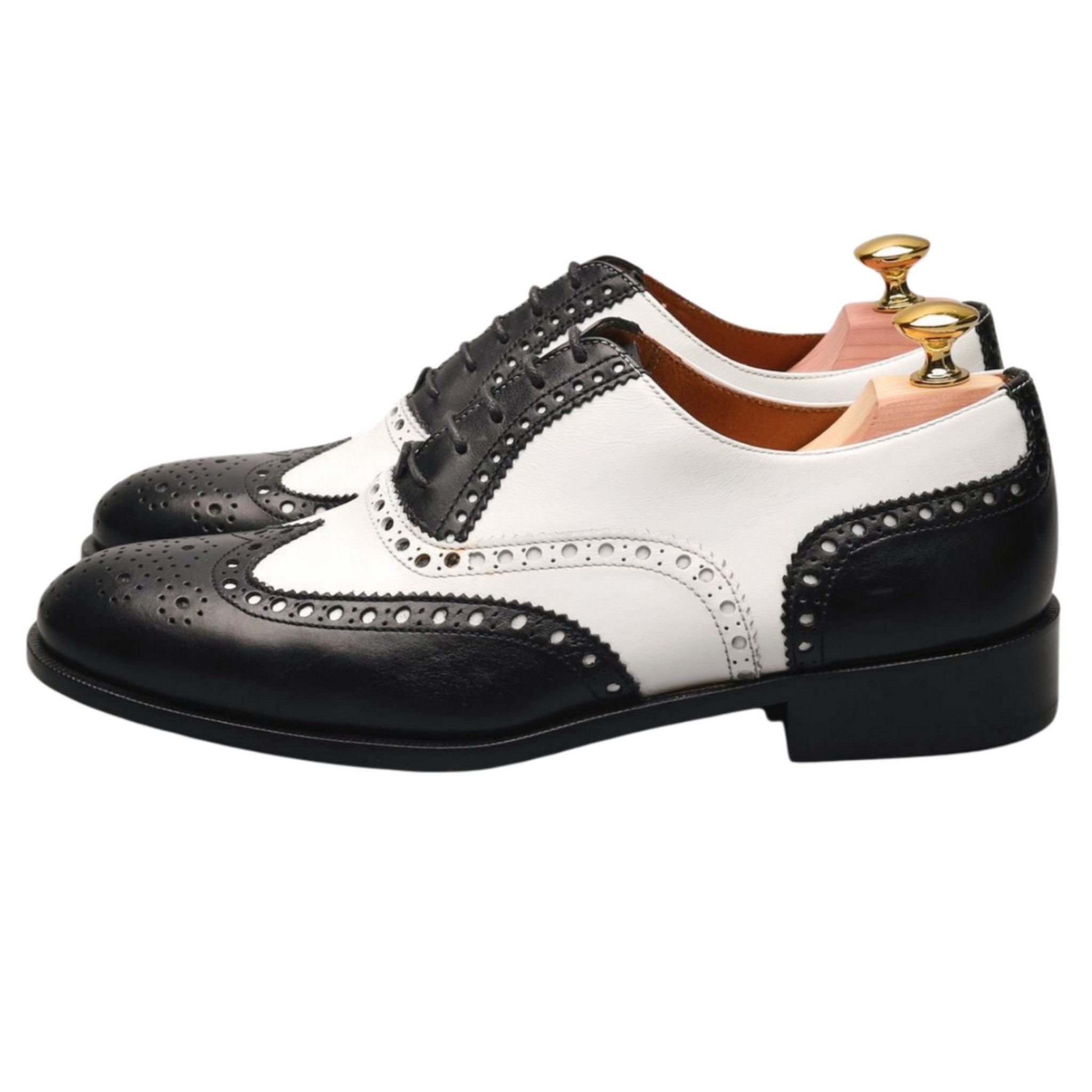 Shipton & Heneage Chicago richelieu cuir noir blanc UK 7.5