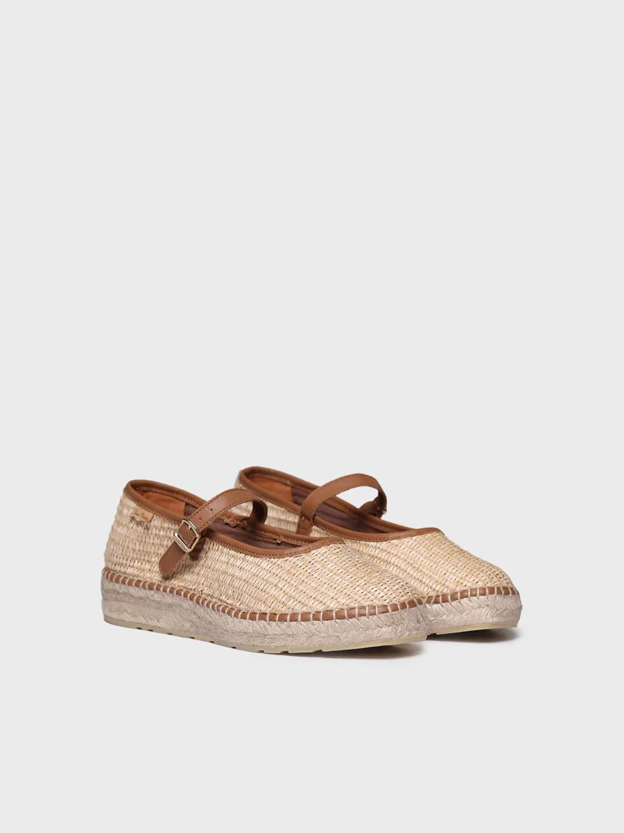 Toni Pons Inca-RP babies femme raphia boucle cuir