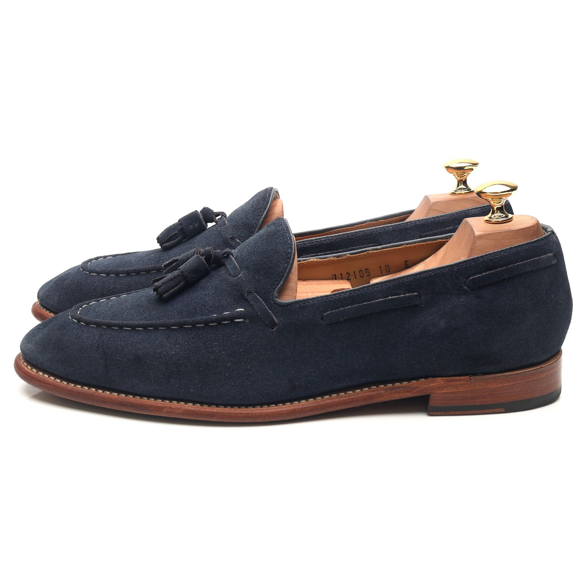 Grenson Scottie mocassins daim bleu marine pointure UK 10
