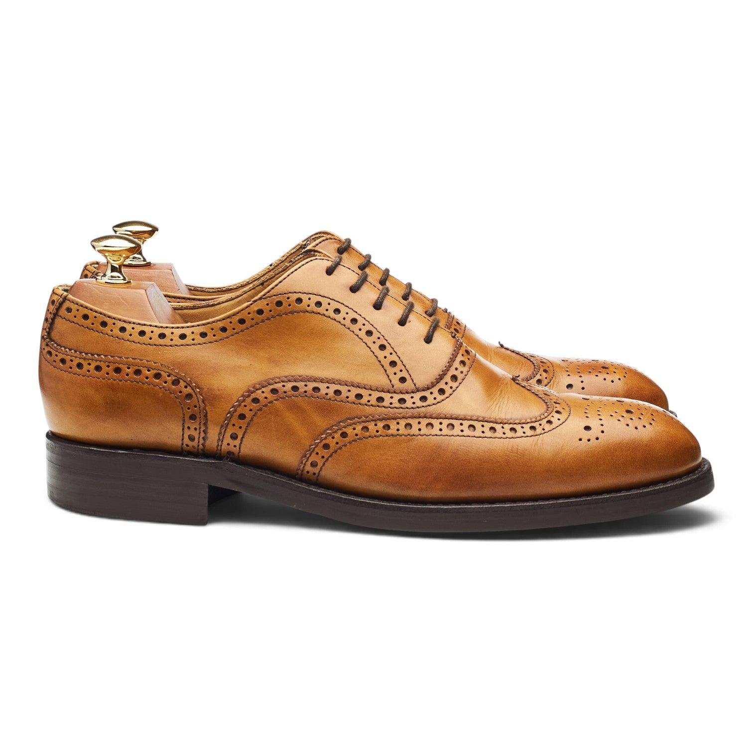 Berwick 67351 richelieu brogue cuir tabac UK 9