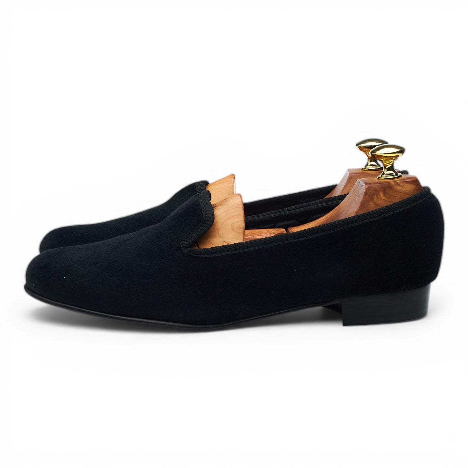 Margaret Howell Victoria pantoufles velours noir UK 7 cuir