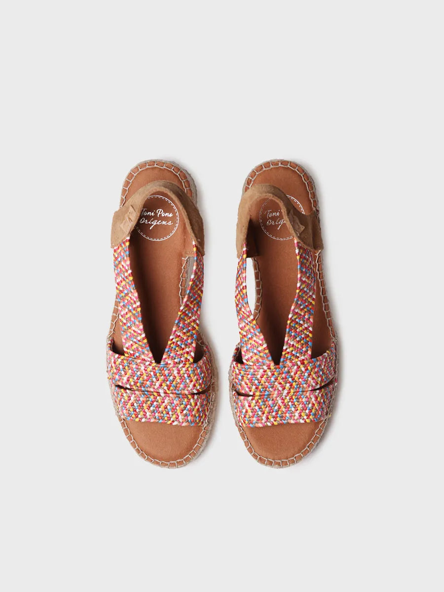 Toni Pons Dalyn espadrille talon large élastique bicolore