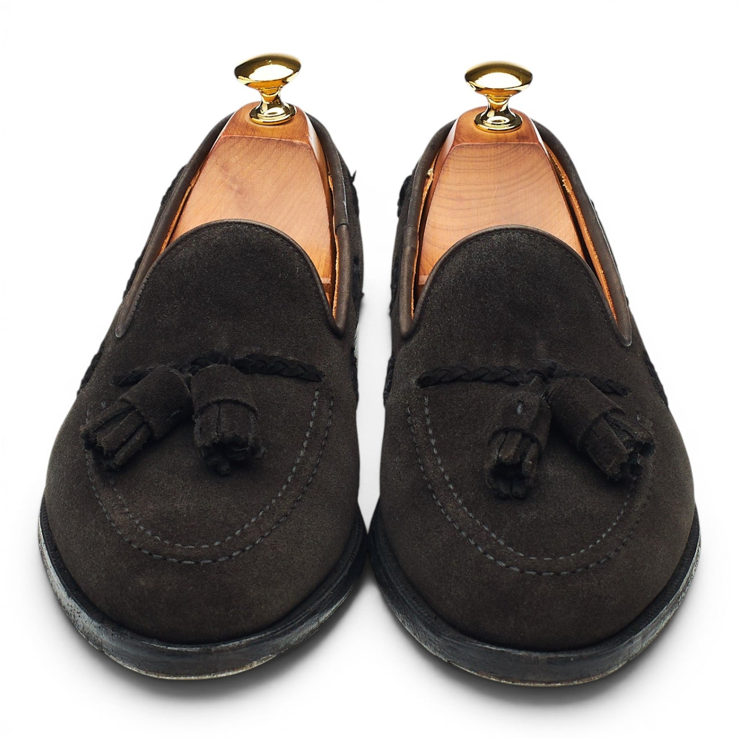 George Cleverley mocassins daim noir glands 6.5 UK