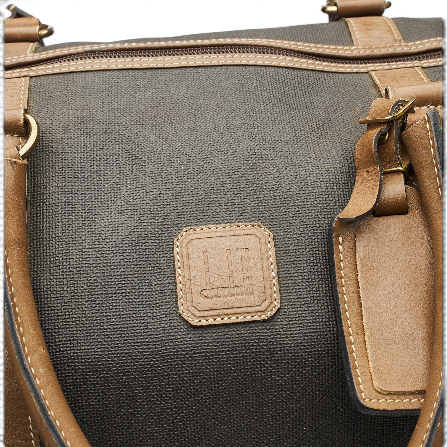 Dunhill sac voyage toile cirée marron grand 59,5 cm