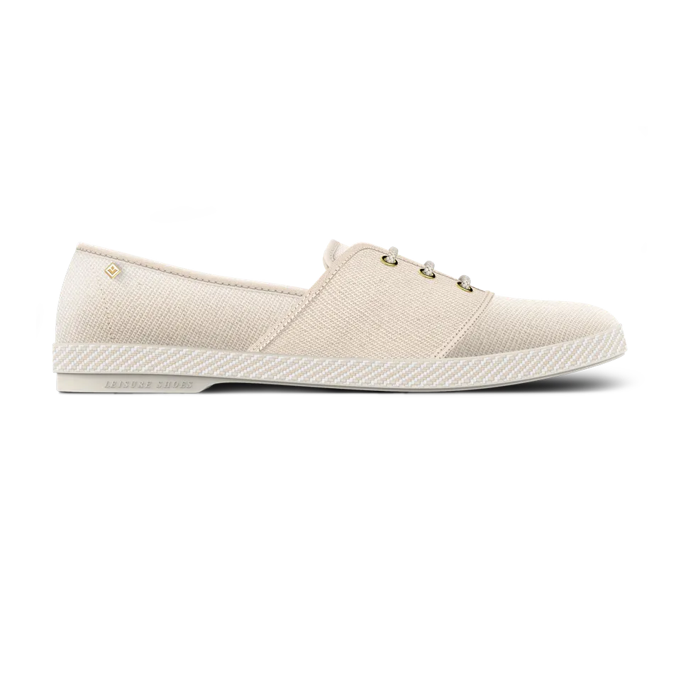 Rivieras 4012 lacets espadrilles toile beige coton