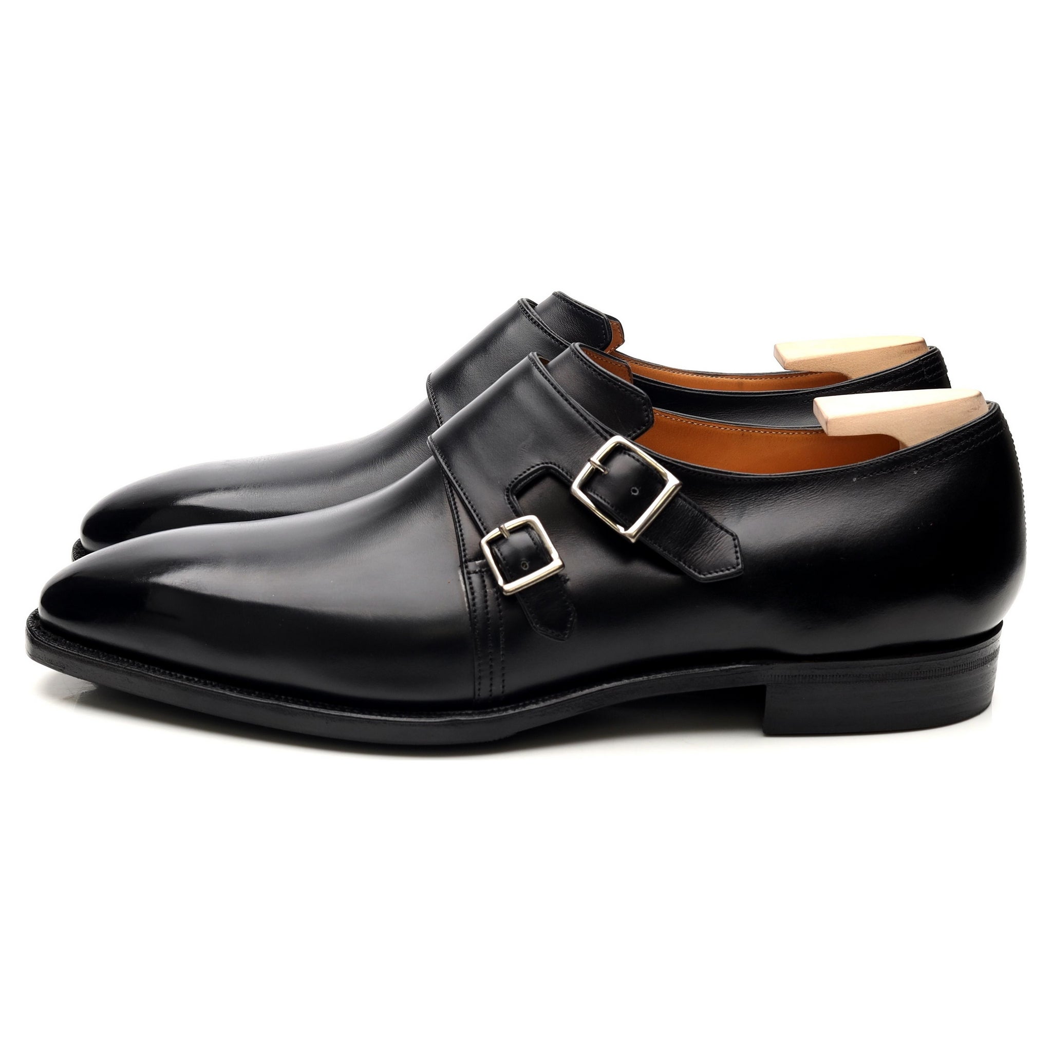 Corthay Twin monk-strap cuir noir UK 9