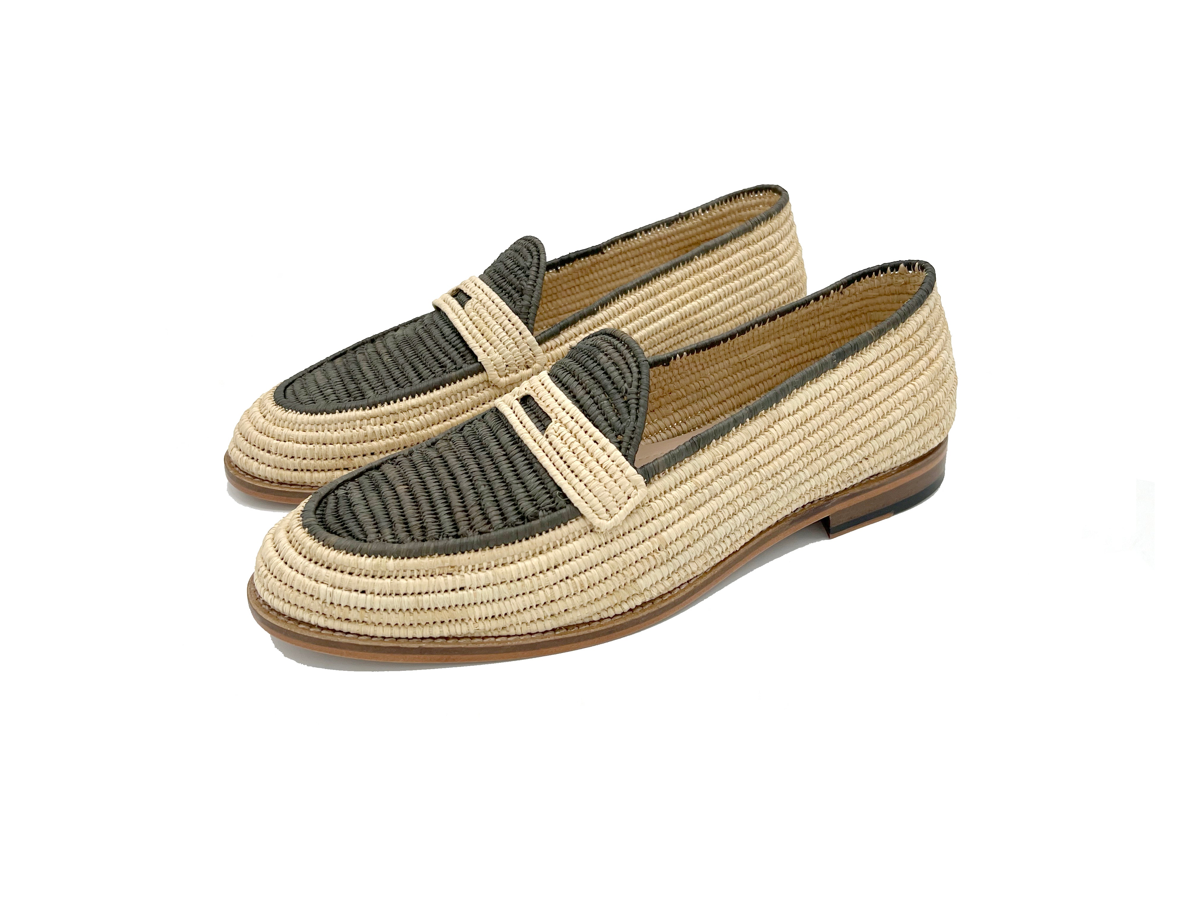 Contre-Allée Polo mocassin homme raphia naturel