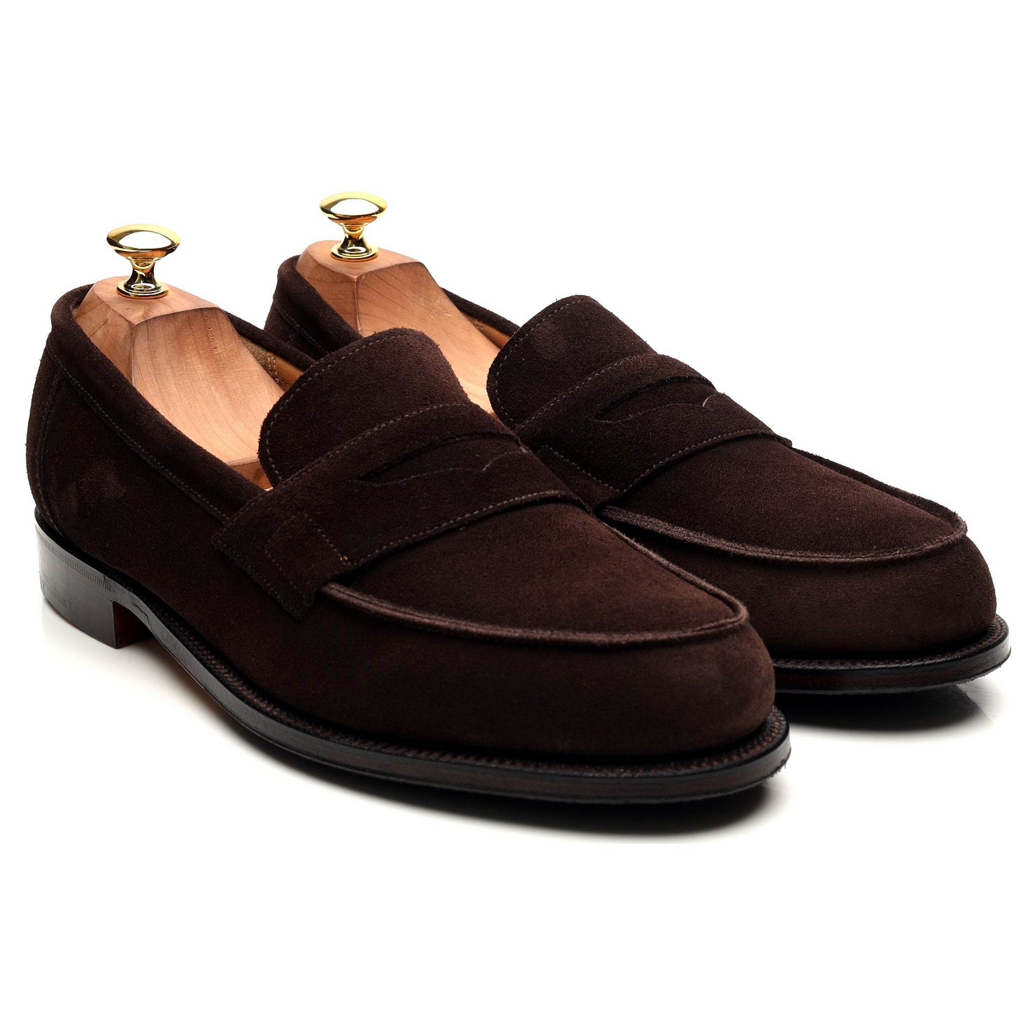 Grenson Epsom mocassins daim marron UK 10