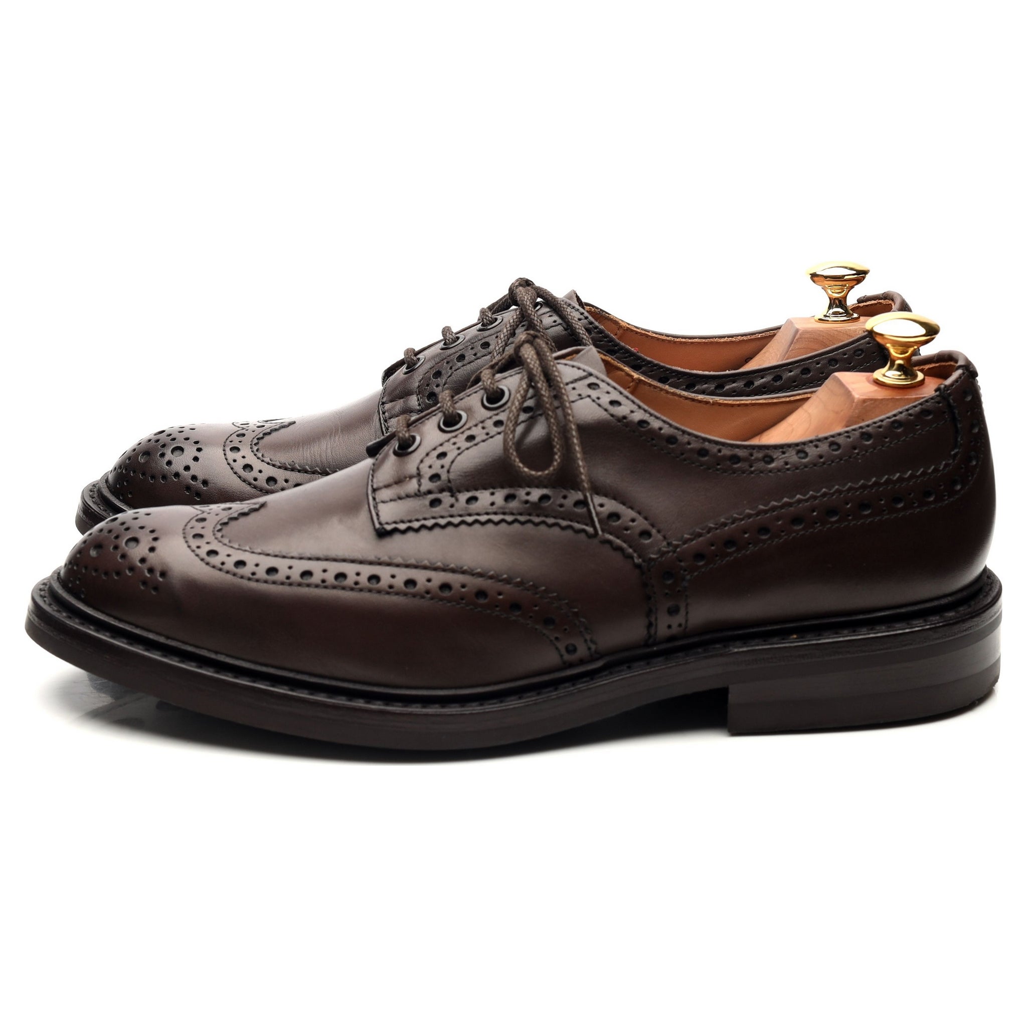 Tricker’s Bourton derbies cuir marron foncé 9 UK