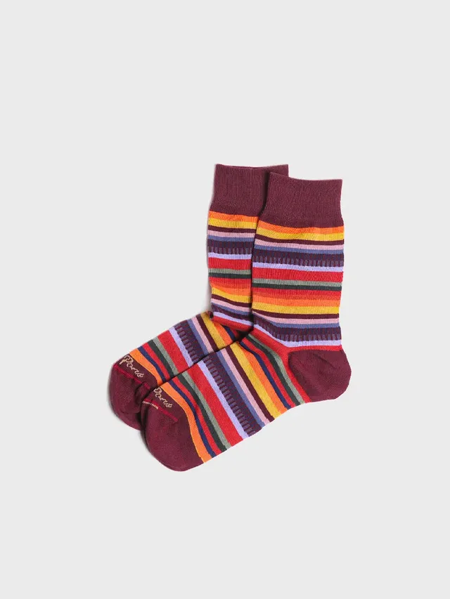 Toni Pons QUEL-BR chaussettes coton rayées taupe