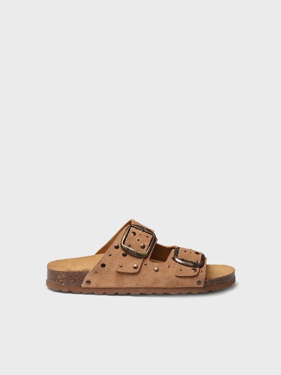 Toni Pons Gretel sandales femme suède clous liège 3 cm