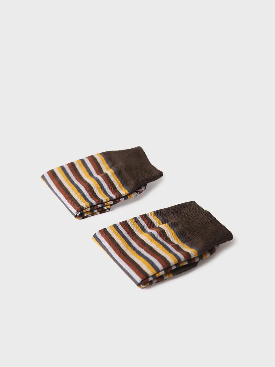 Toni Pons Quel-BR chaussettes coton rayées kaki