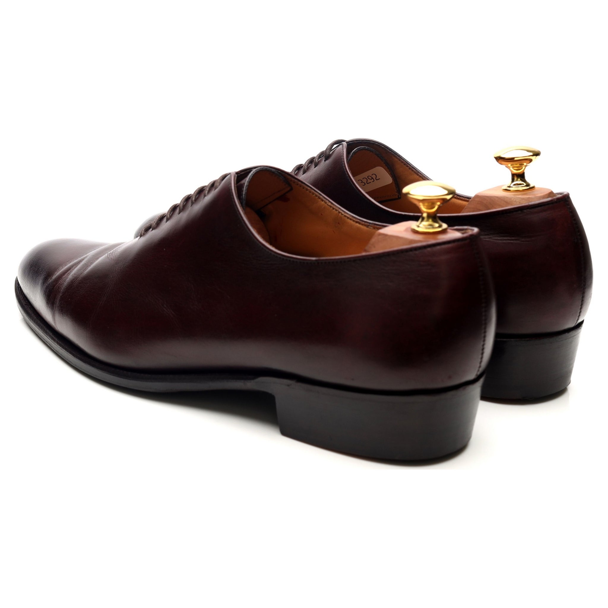 J.M. Weston wholecut oxford cuir bordeaux UK 10 semelle cuir