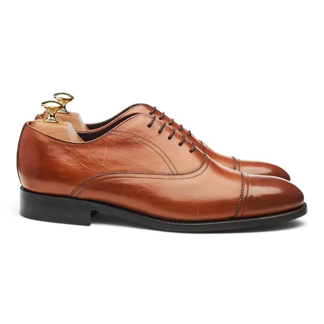 Barker 3680MU01 Richelieu Cuir Marron Clair UK 8 Bout Droit