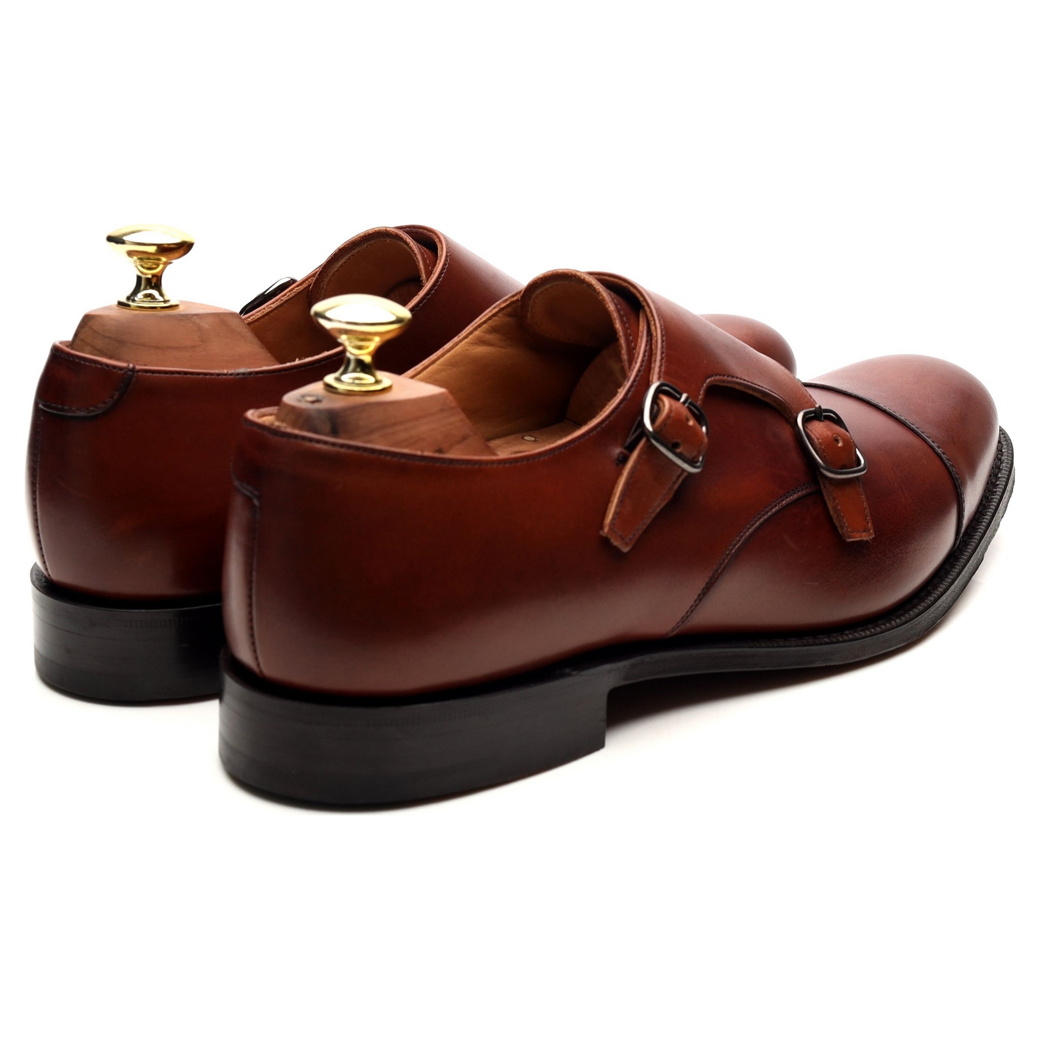Church's Detroit chaussures monk cuir marron UK 7 double boucle