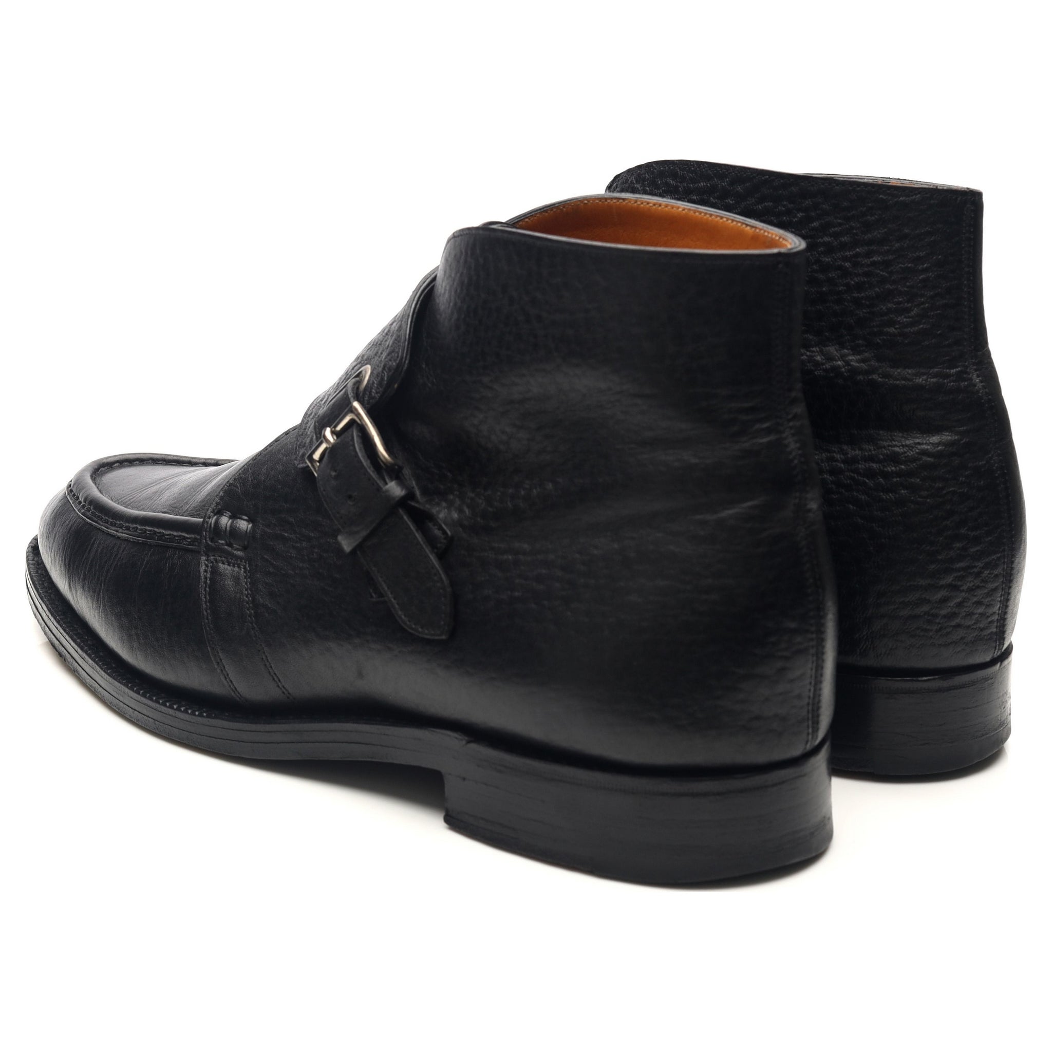 John Lobb Davos boots cuir grainé noir UK 10,5