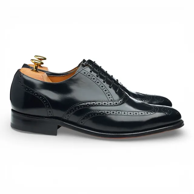 Barker Albert oxford cuir noir UK 8 semelle cuir